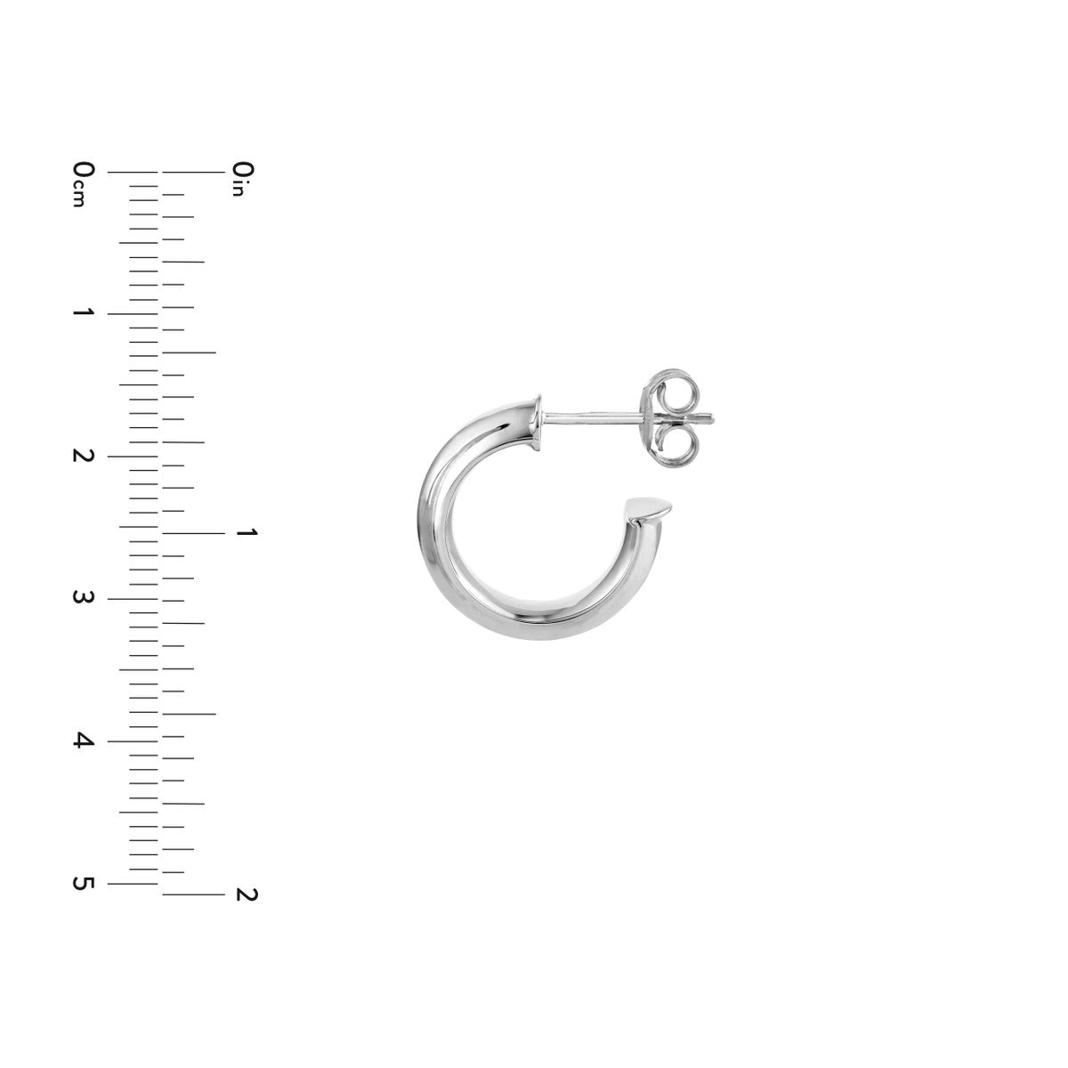 14K Gold 10.00mm D-Tube Round Hoop Earrings