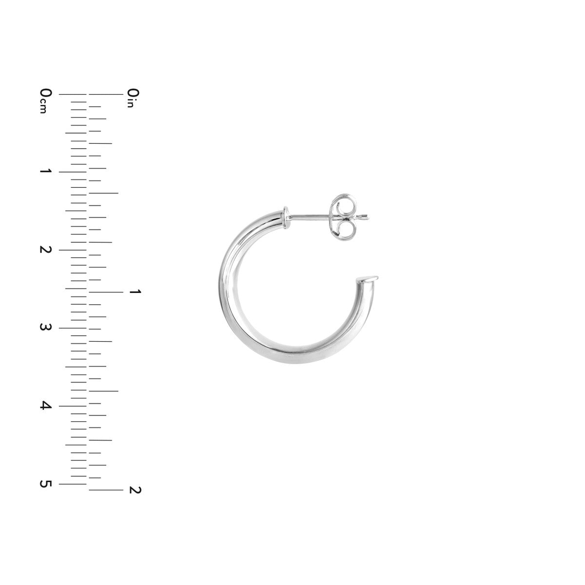 14K Gold 15.00mm D-Tube Round Hoop Earrings