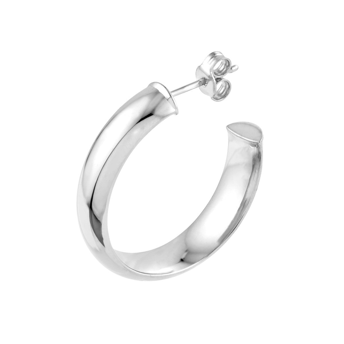 14K Gold 20.00mm D-Tube Round Hoop Earrings Birmingham Jewelry Earrings Birmingham Jewelry 