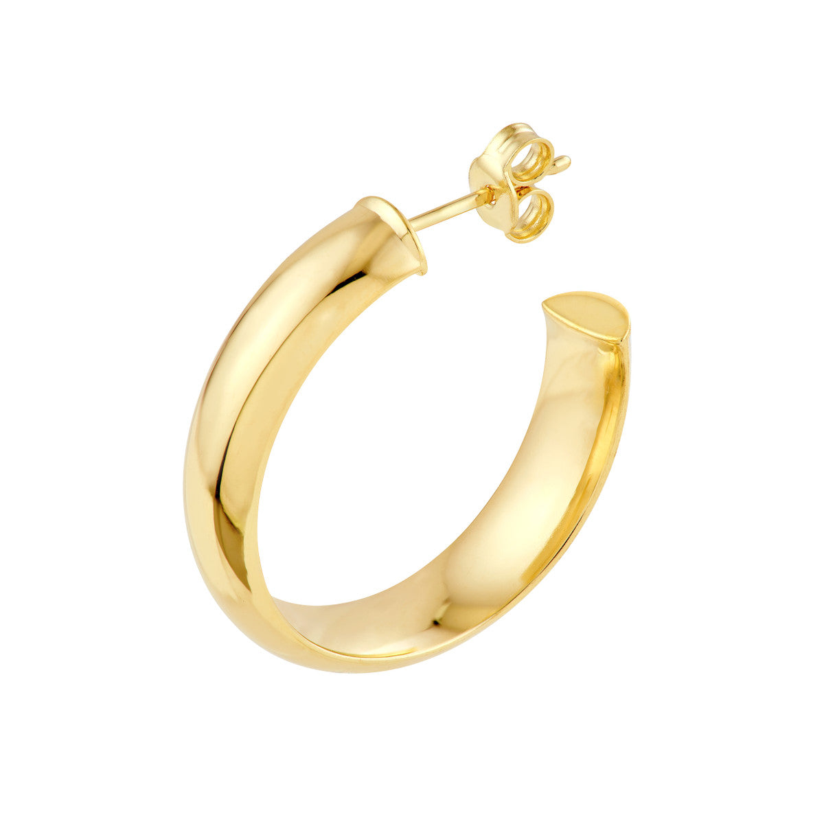14K Gold 20.00mm D-Tube Round Hoop Earrings Birmingham Jewelry Earrings Birmingham Jewelry 
