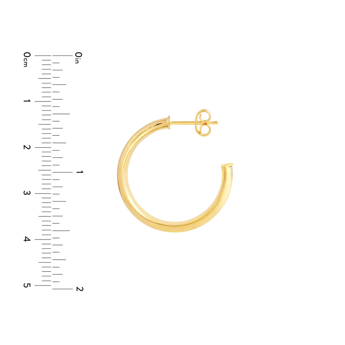 14K Gold 20.00mm D-Tube Round Hoop Earrings Birmingham Jewelry Earrings Birmingham Jewelry 