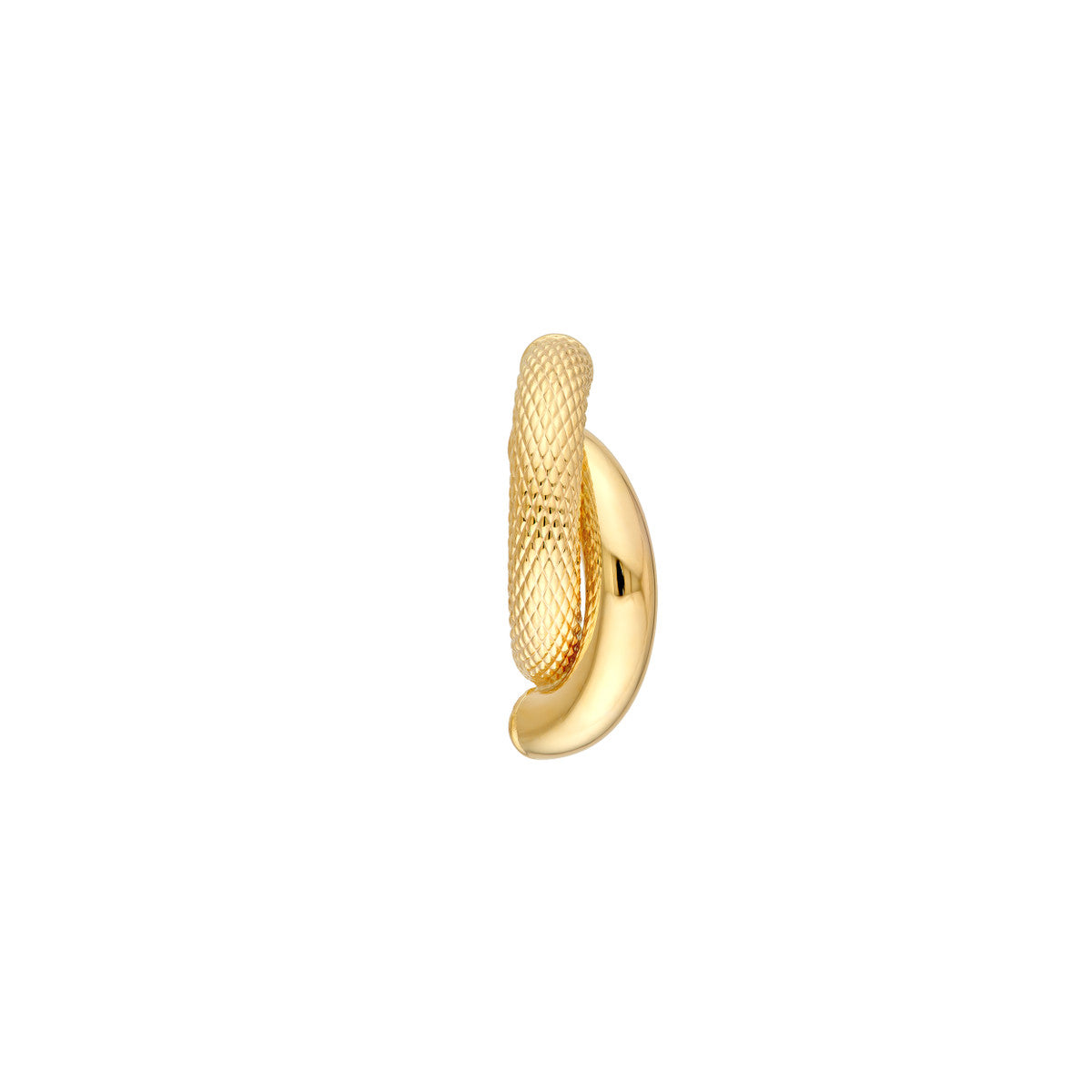 14K Yellow Gold D/C and Polished Tube Stud Earrings
