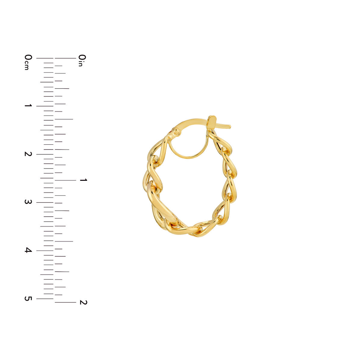 14K Yellow Gold Tube Link Hoop Earrings Birmingham Jewelry Earrings Birmingham Jewelry 