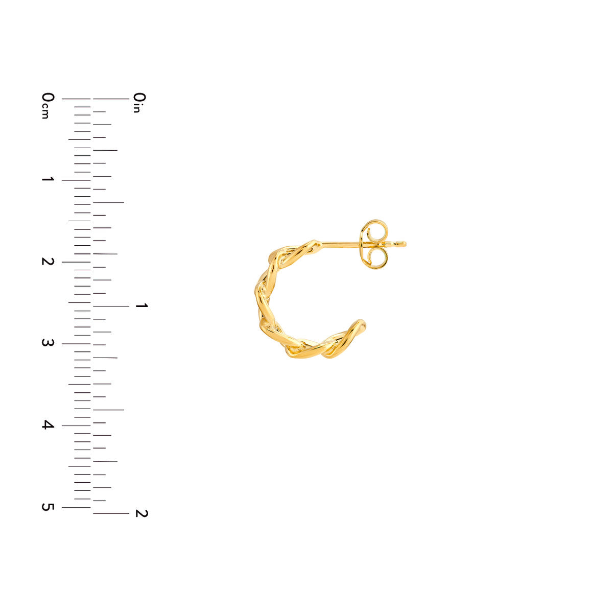 14K Yellow Gold 10.00mm Round Link Open Hoop Earrings