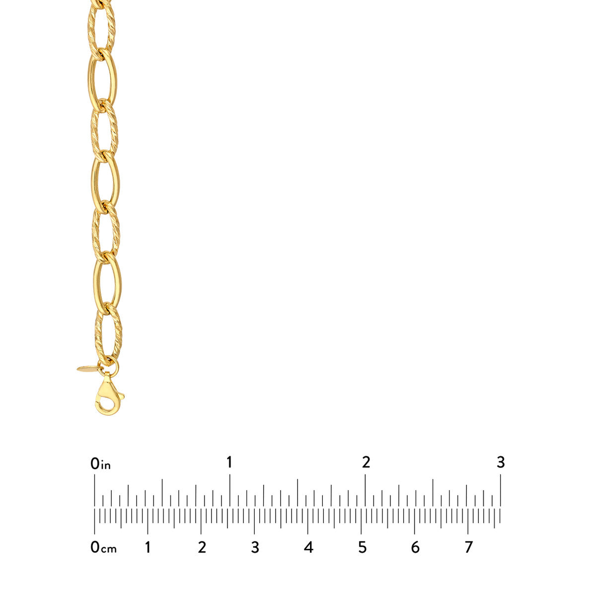 14K Yellow Gold Oval Twist Polished Links Chain