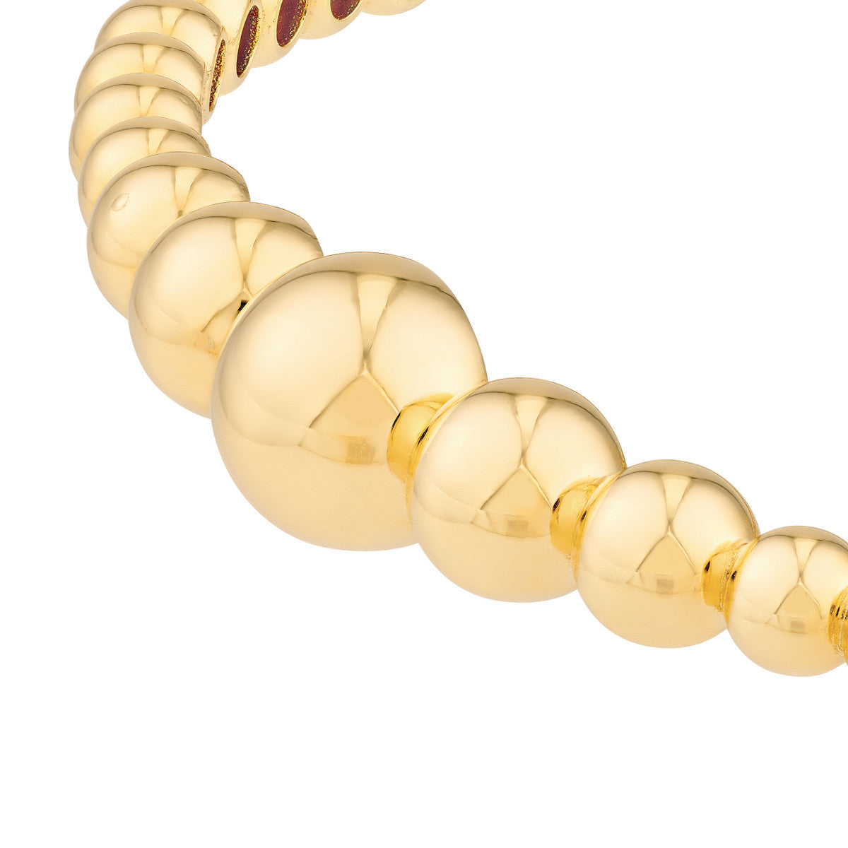 14K Yellow Gold Graduated Bead Bangle