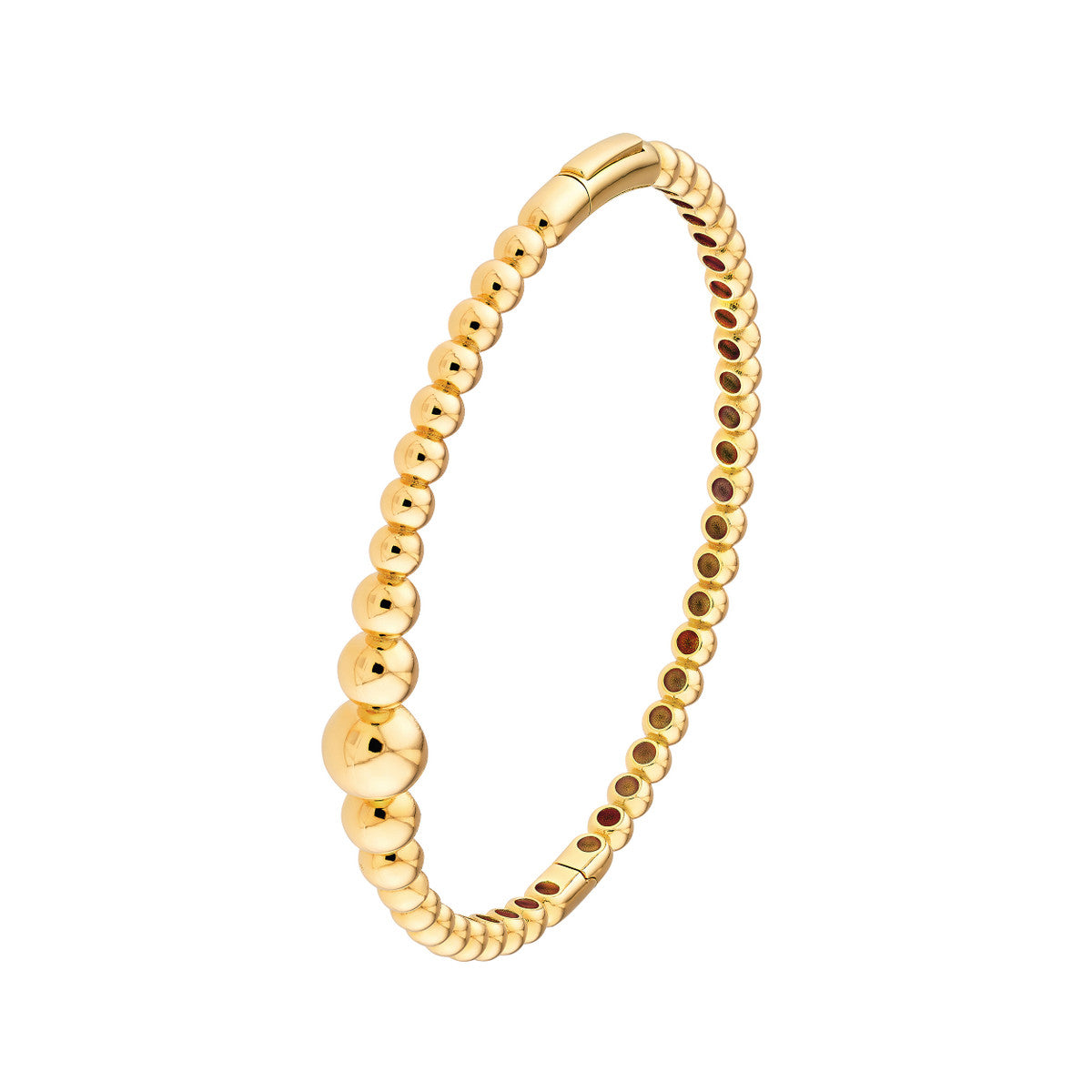14K Yellow Gold Graduated Bead Bangle