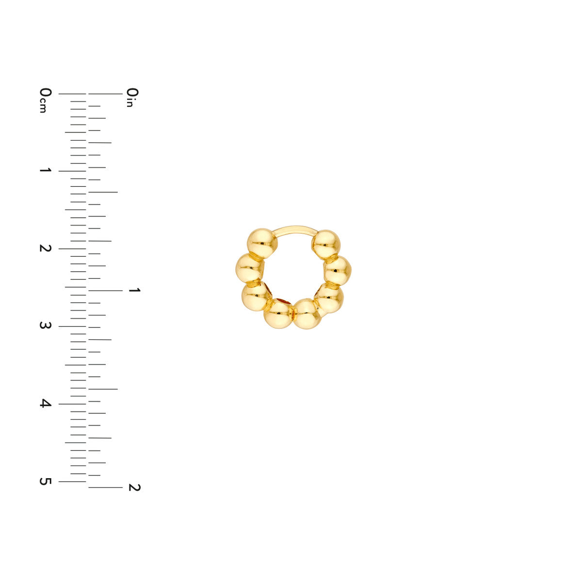 14K Yellow Gold Beaded Huggie Earrings Birmingham Jewelry Earrings Birmingham Jewelry 