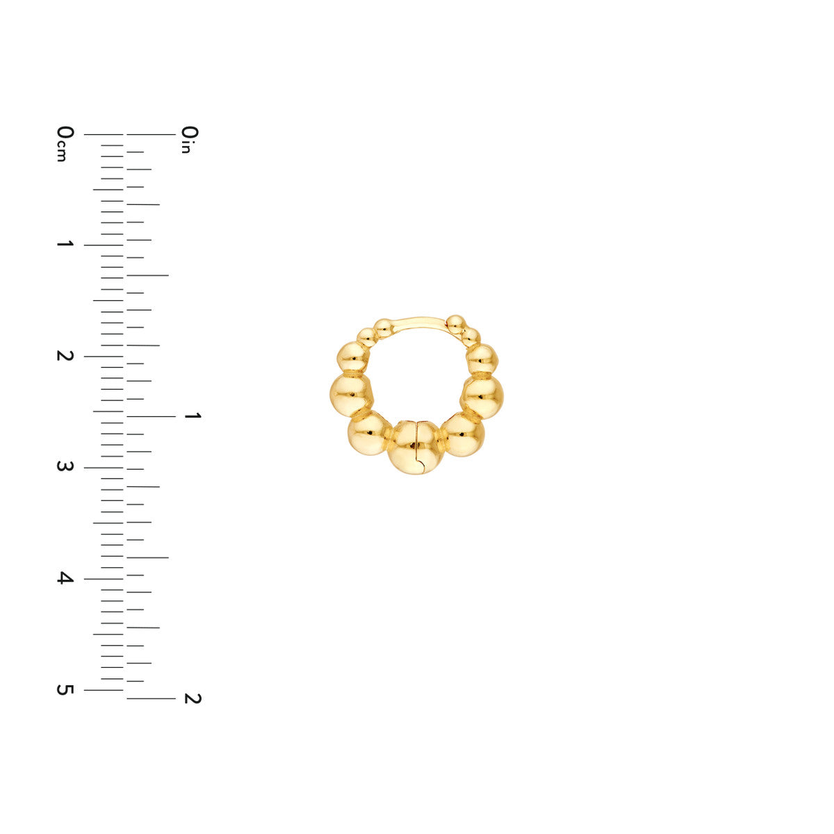 14K Yellow Gold Graduated Bead Hoop Earrings Birmingham Jewelry Earrings Birmingham Jewelry 