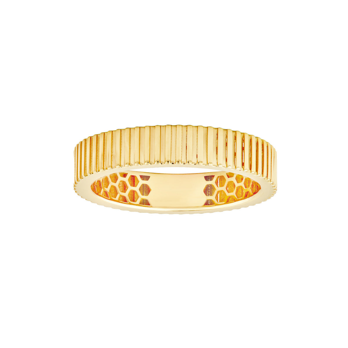 14K Yellow Gold Ribbed Band Birmingham Jewelry Ring Birmingham Jewelry 