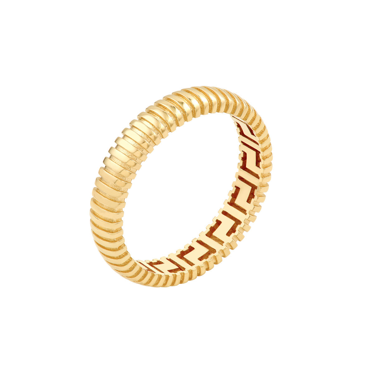 14K Yellow Gold Rounded Ribbed Band Birmingham Jewelry Ring Birmingham Jewelry 