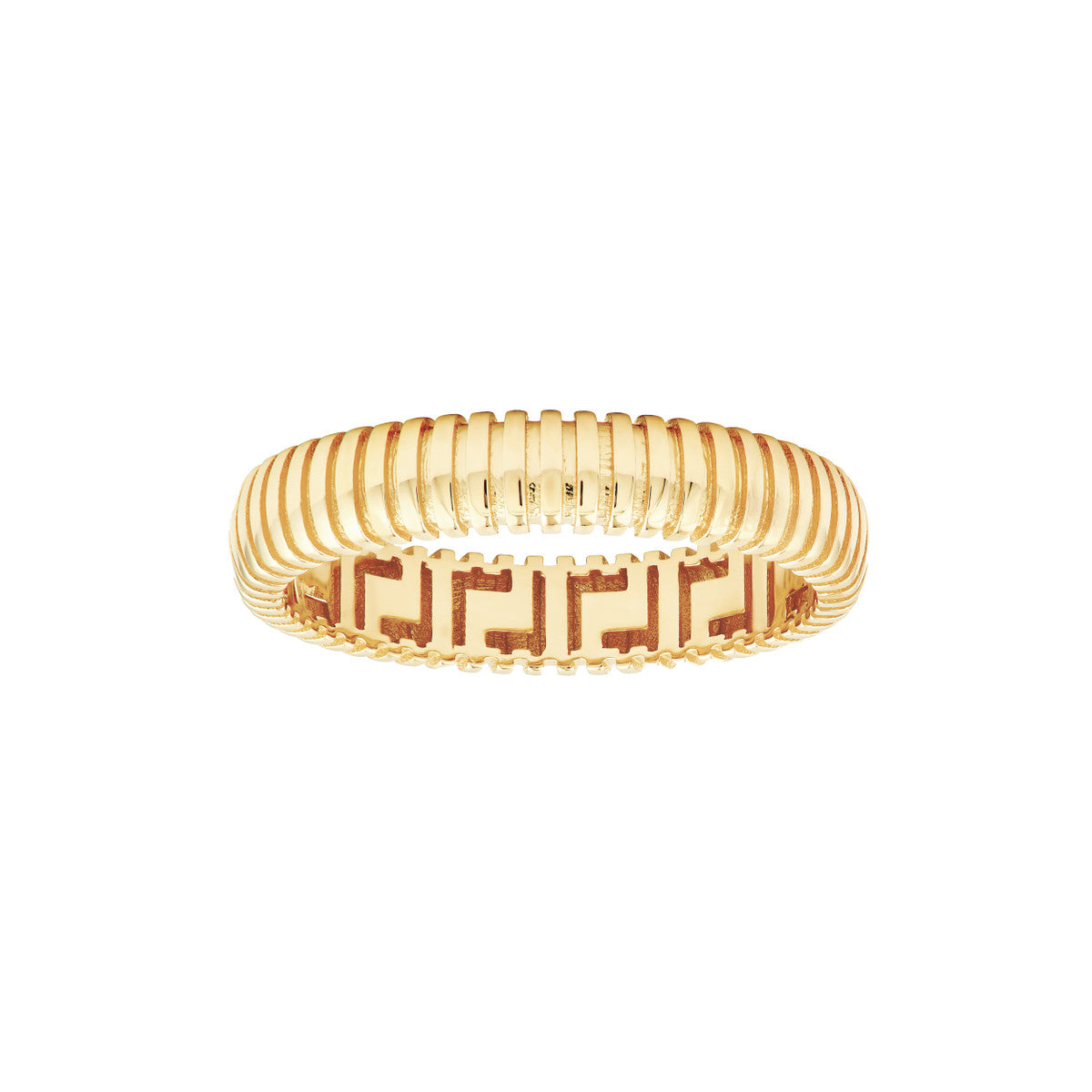 14K Yellow Gold Rounded Ribbed Band Birmingham Jewelry Ring Birmingham Jewelry 