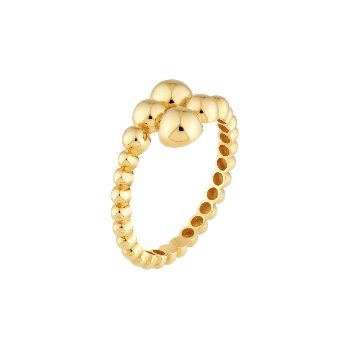 14K Yellow Gold Graduated Bead Bypass Ring Birmingham Jewelry Ring Birmingham Jewelry 