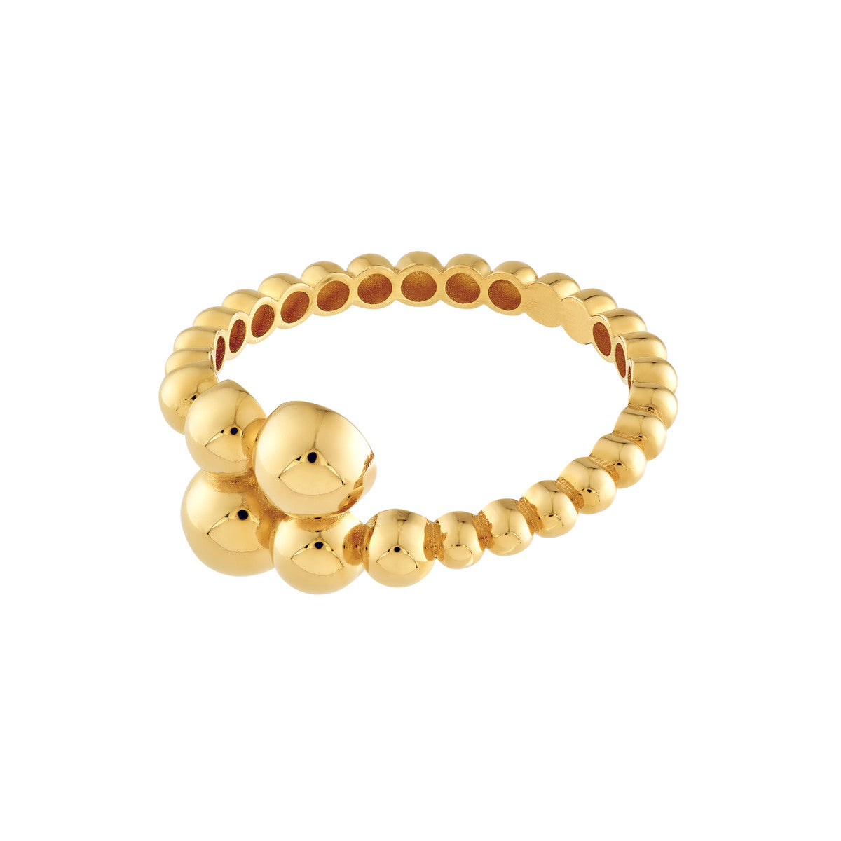 14K Yellow Gold Graduated Bead Bypass Ring Birmingham Jewelry Ring Birmingham Jewelry 