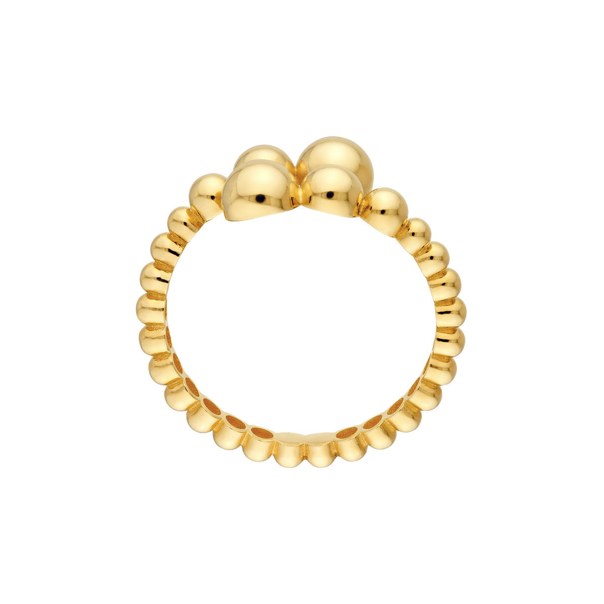 14K Yellow Gold Graduated Bead Bypass Ring Birmingham Jewelry Ring Birmingham Jewelry 