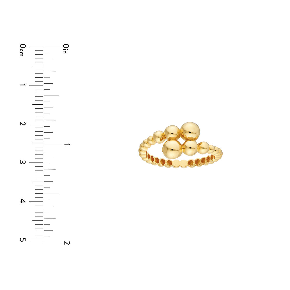14K Yellow Gold Graduated Bead Bypass Ring Birmingham Jewelry Ring Birmingham Jewelry 
