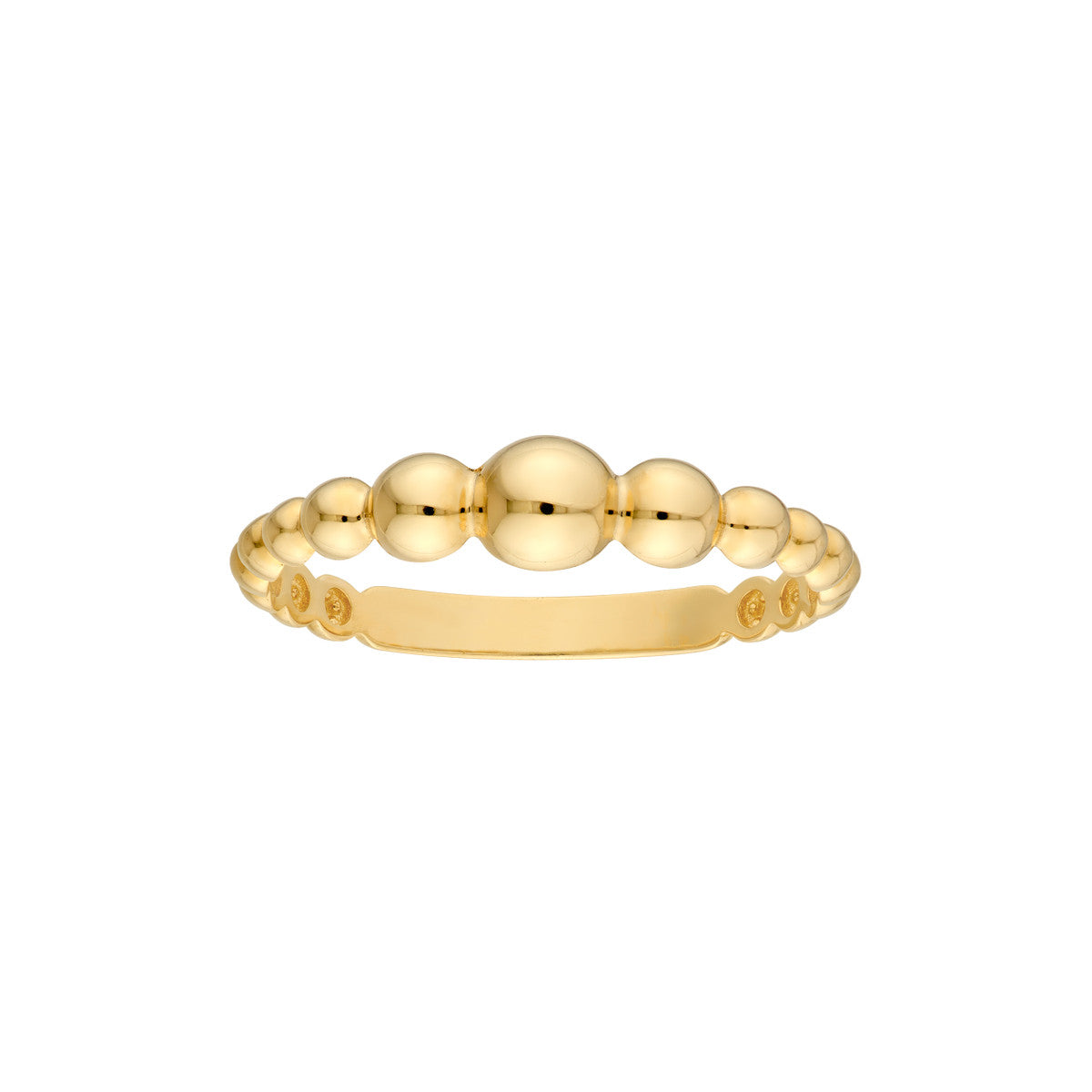14K Yellow Gold Graduated Bead Ring Birmingham Jewelry Ring Birmingham Jewelry 