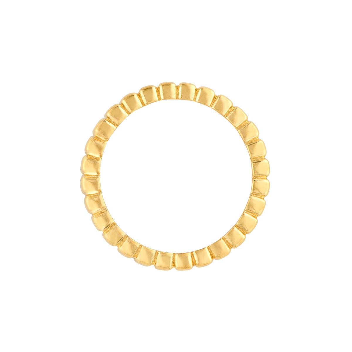 14K Yellow Gold Ridge Band Ring