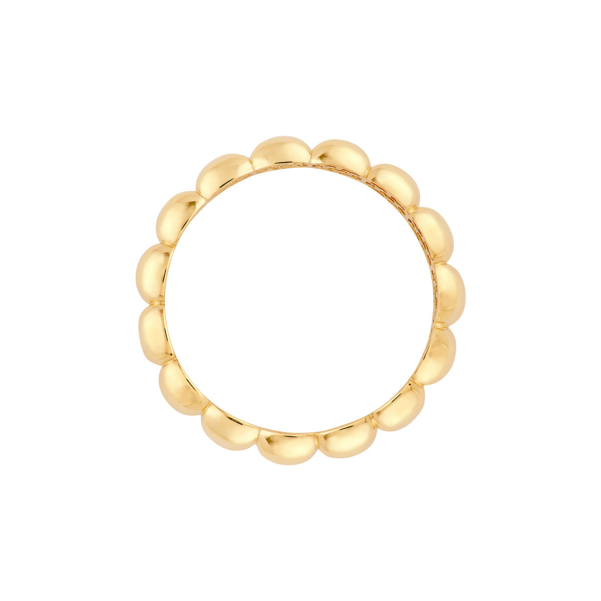 14K Yellow Gold Marquise and Round Bead Band