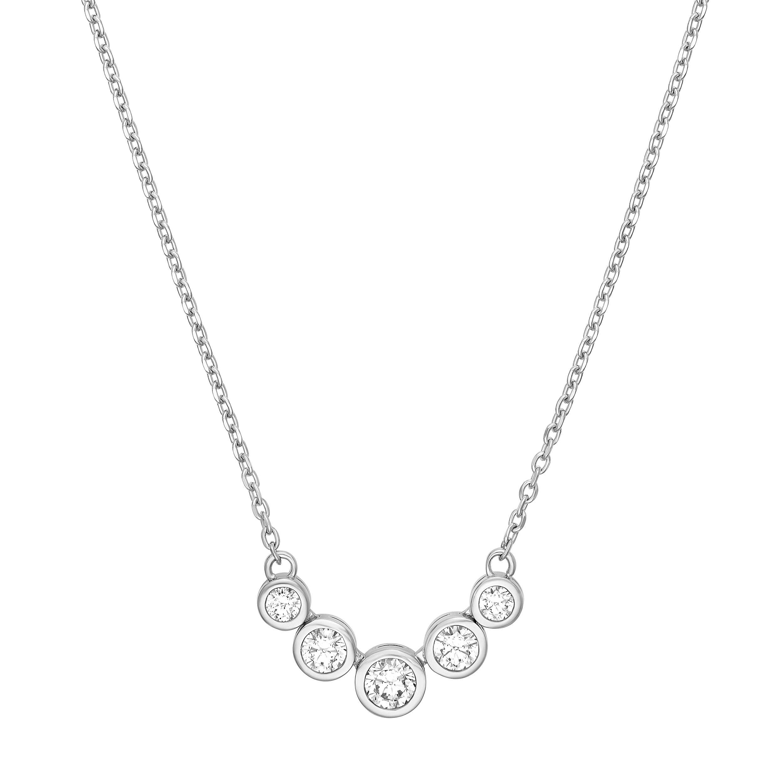 14K Gold Bezel Set 5 Stone Graduated Diamond Necklace Birmingham Jewelry Necklace Birmingham Jewelry 