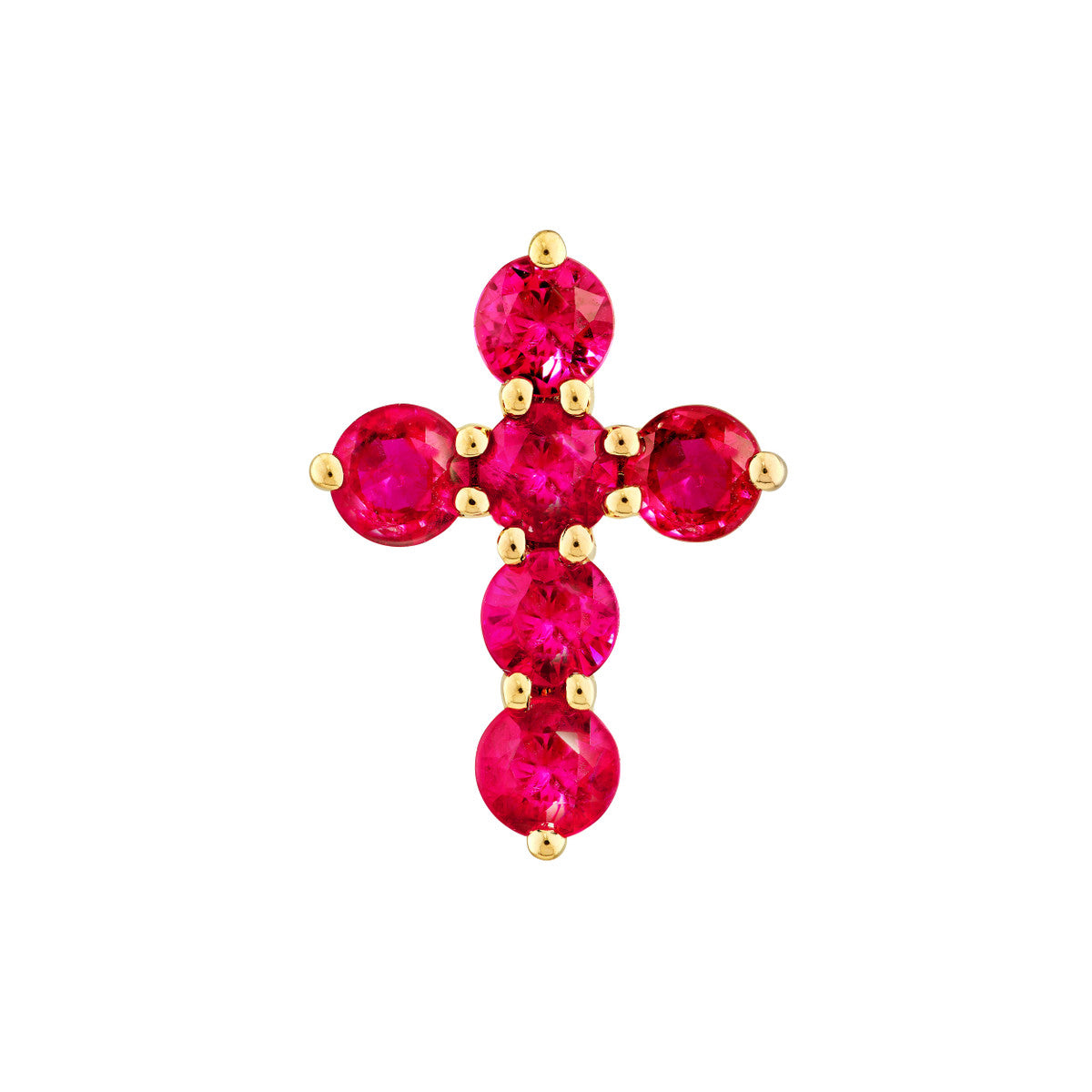 14K Yellow Gold Ruby Stone Cross Pendant Birmingham Jewelry Pendant Birmingham Jewelry 