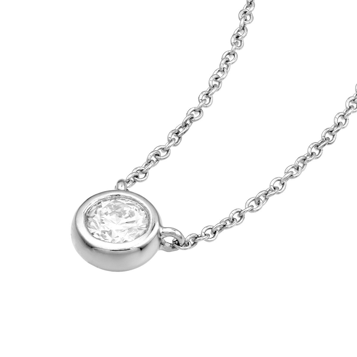 14K Gold 1/4tcw Diamond Bezel Necklace