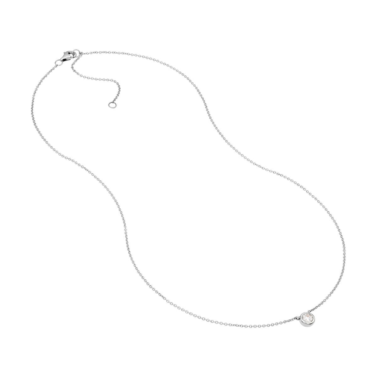 14K Gold 1/4tcw Diamond Bezel Necklace