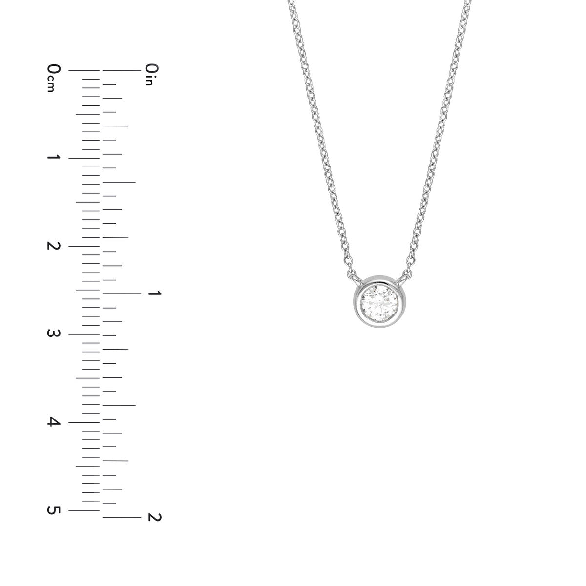 14K Gold 1/4tcw Diamond Bezel Necklace