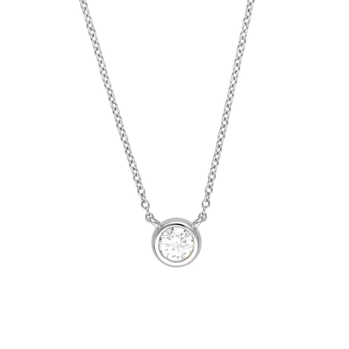 14K Gold 1/4tcw Diamond Bezel Necklace