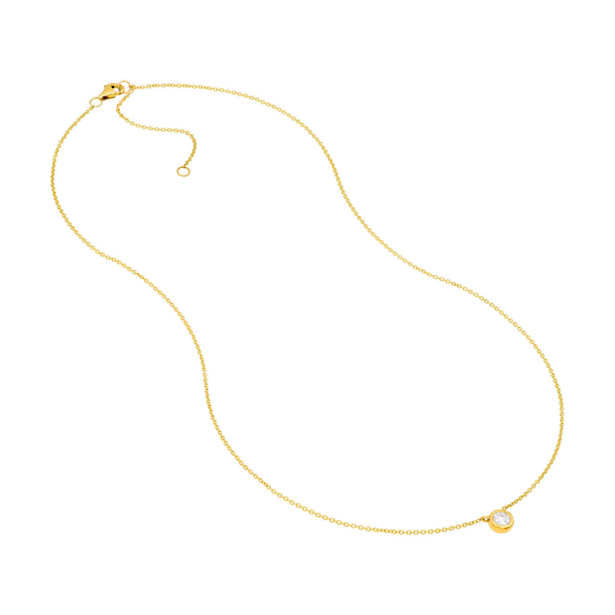 14K Gold 1/4tcw Diamond Bezel Necklace