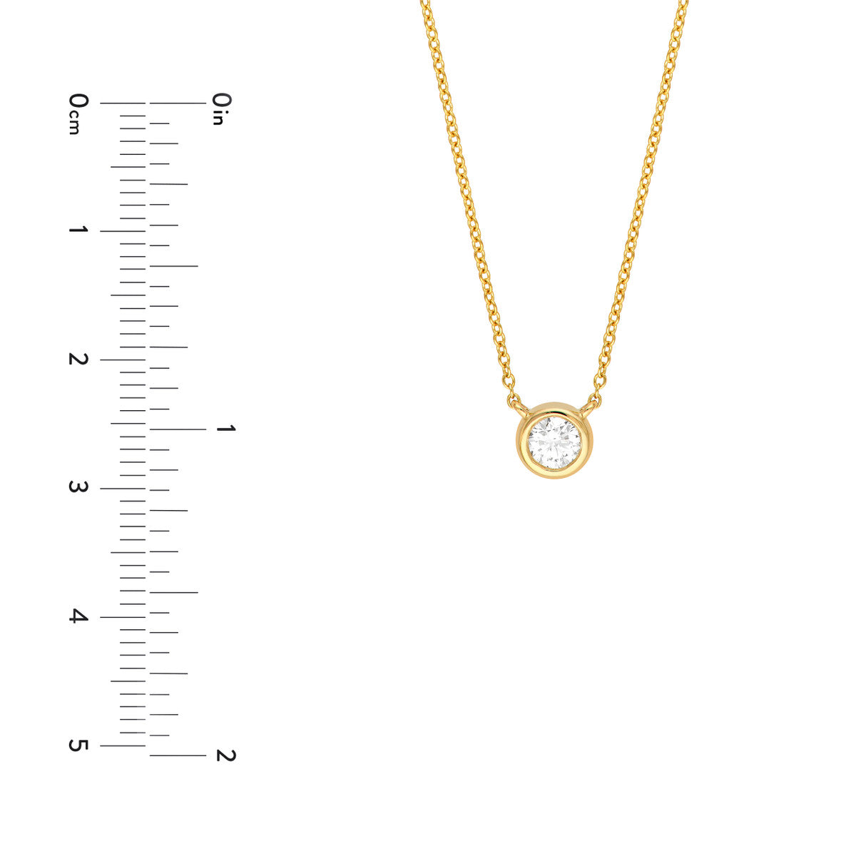 14K Gold 1/4tcw Diamond Bezel Necklace