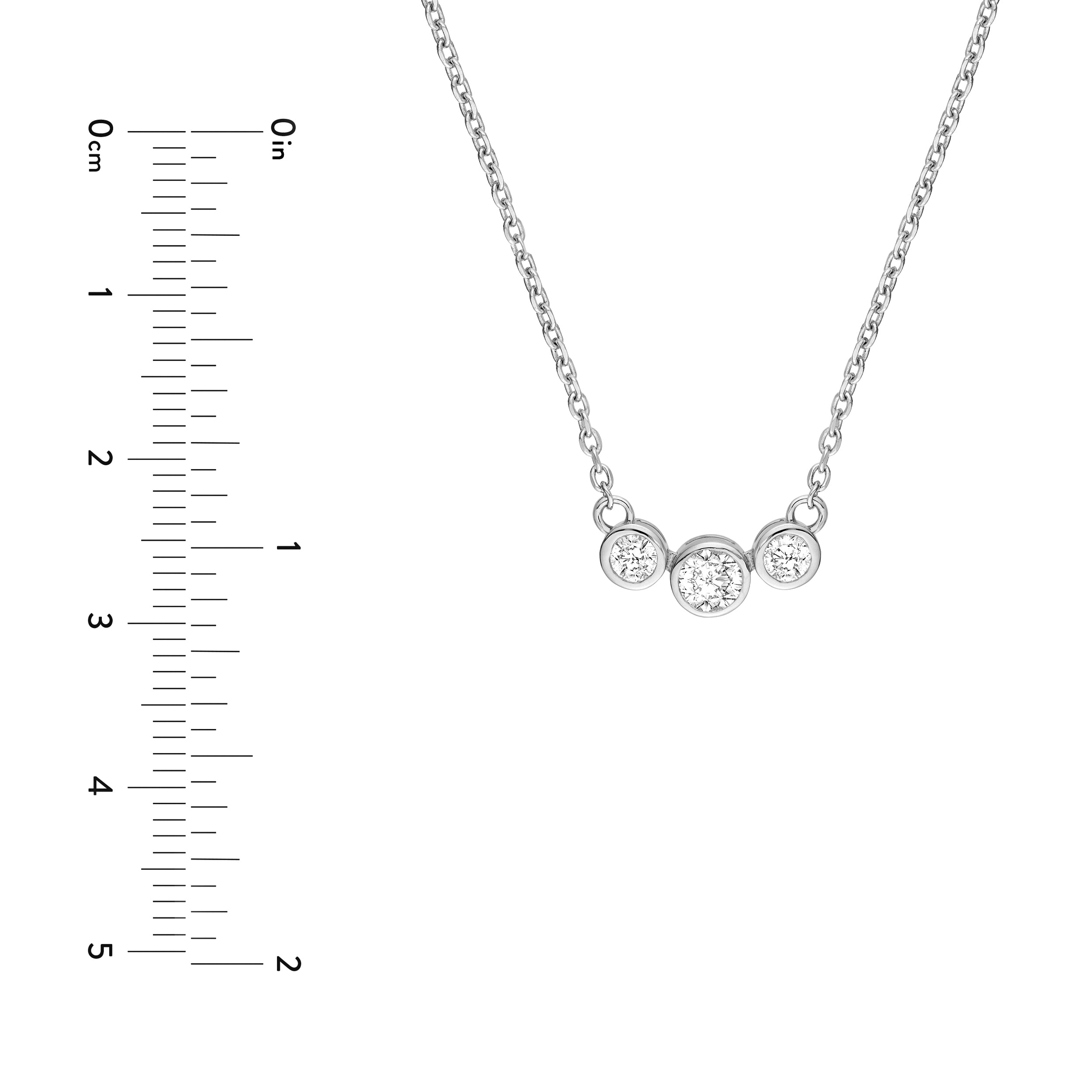 14K Gold Bezel Set 3 Stone Graduated Necklace Birmingham Jewelry Necklace Birmingham Jewelry 