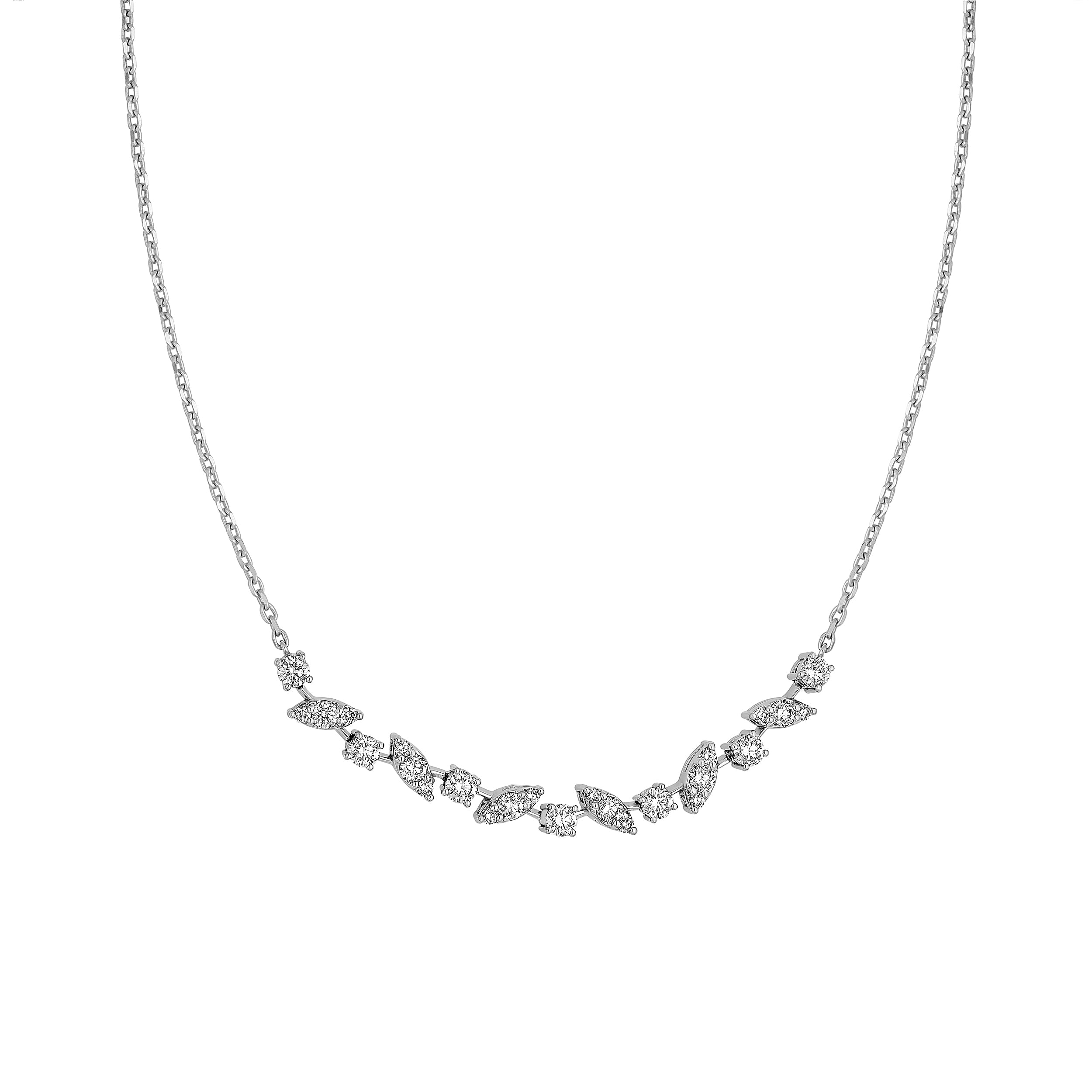 14K White Gold 1.00tcw Diamond Center Station Necklace Birmingham Jewelry Necklace Birmingham Jewelry 