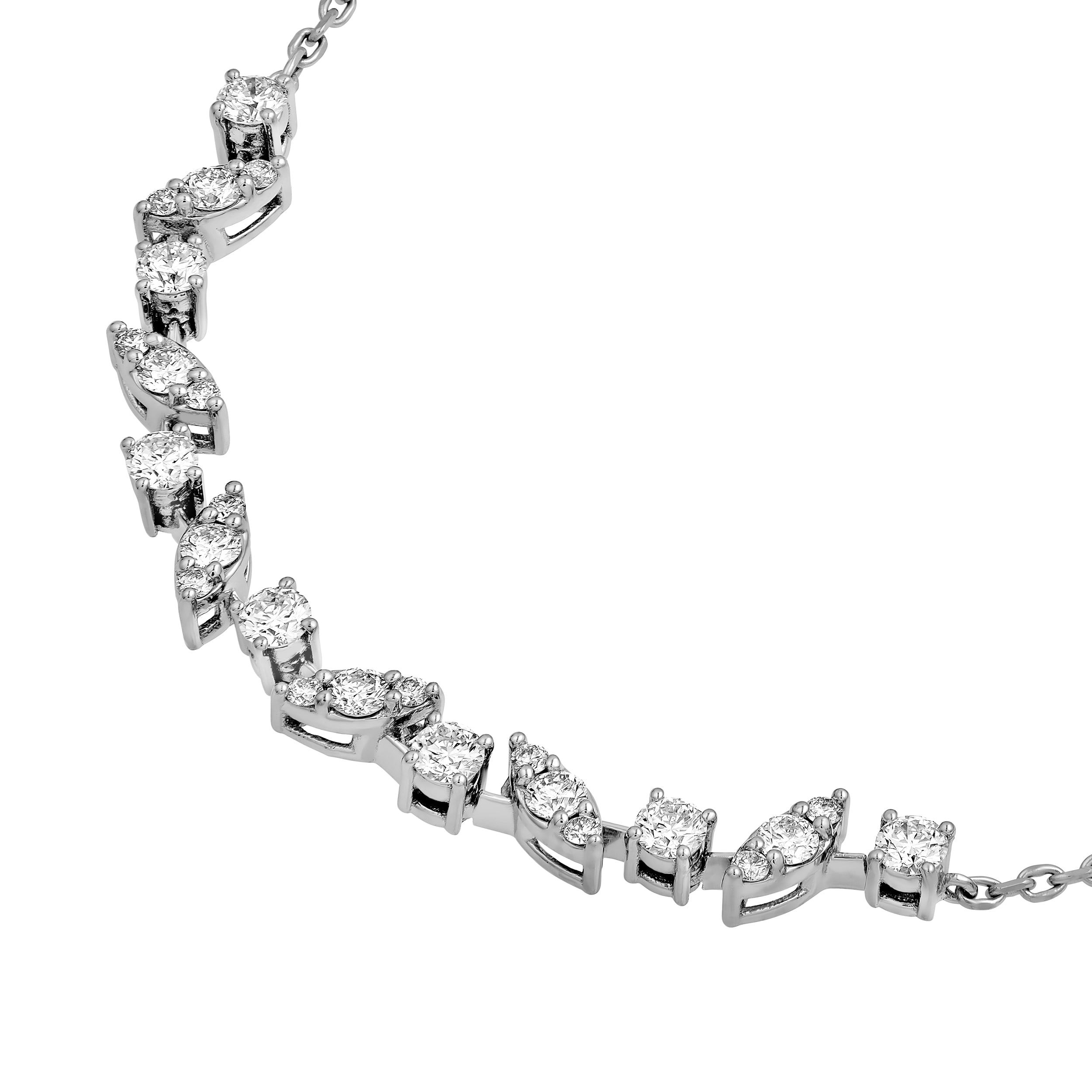 14K White Gold 1.00tcw Diamond Center Station Necklace Birmingham Jewelry Necklace Birmingham Jewelry 