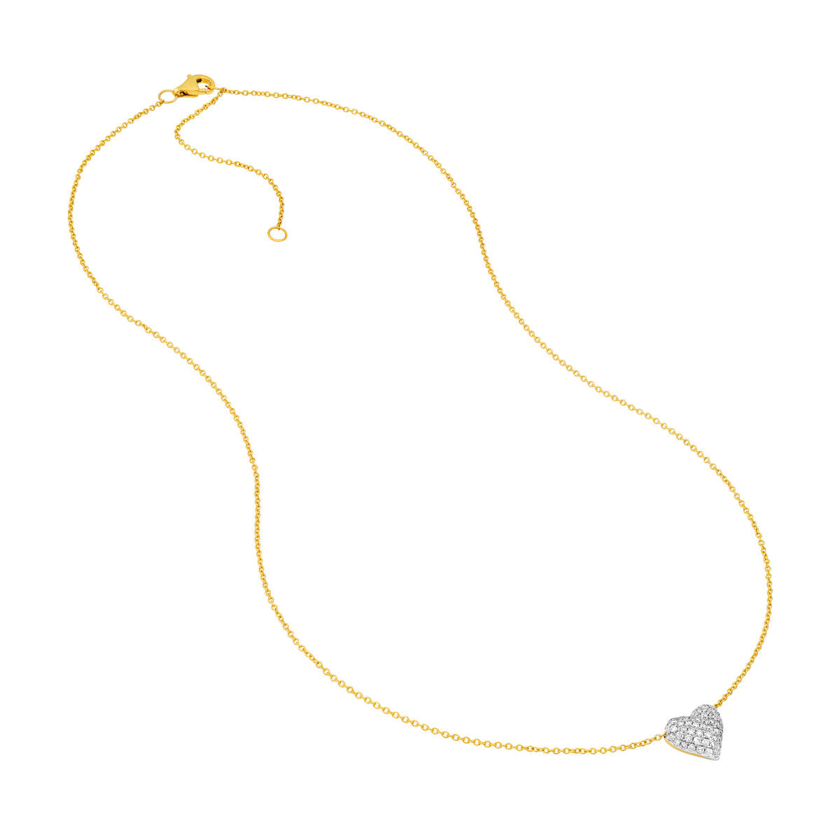14K Two Tone Gold Diamond Pave Necklace (0.33tcw) Birmingham Jewelry Necklace Birmingham Jewelry 