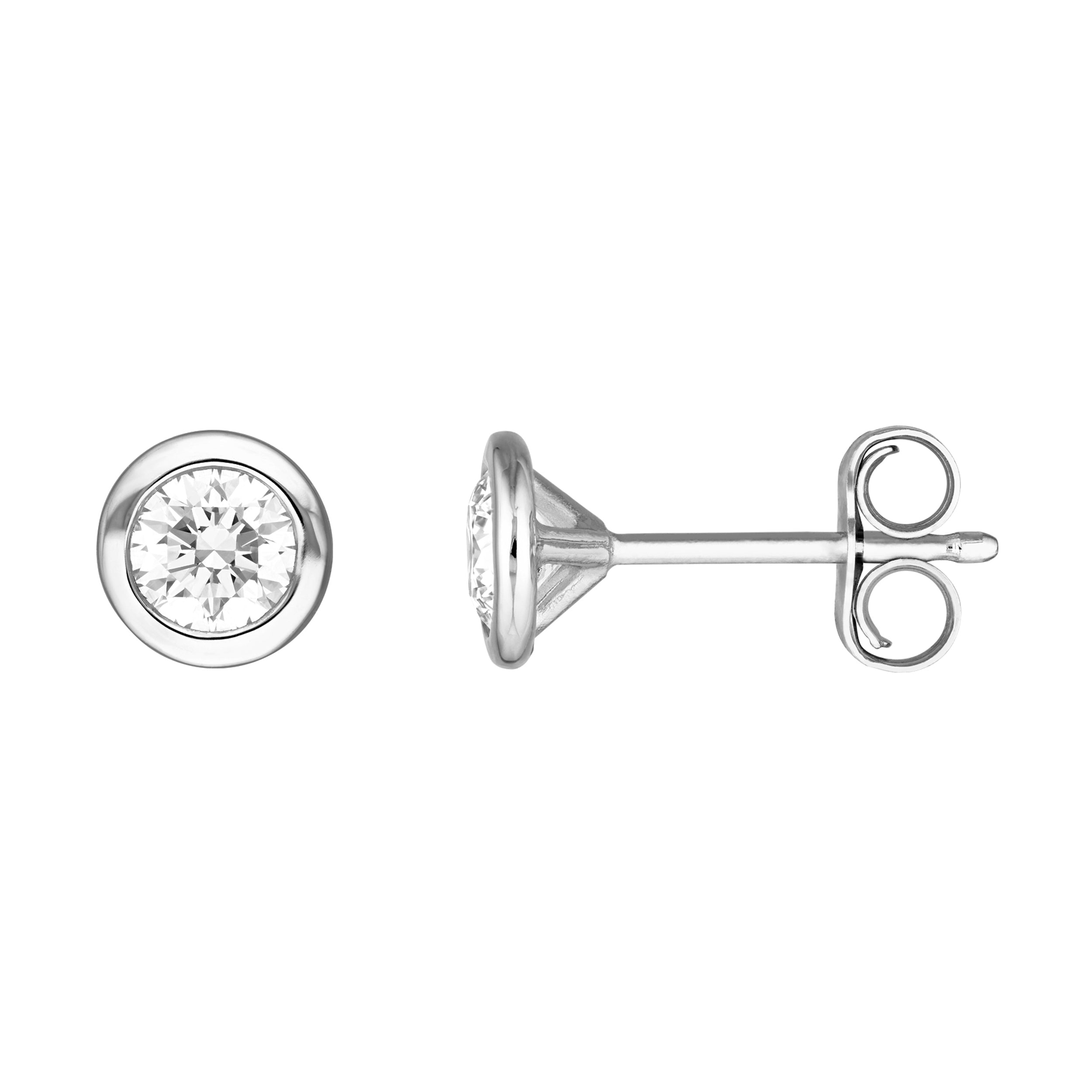 14K Gold 3/8tcw Round Diamond Martini Stud Earrings