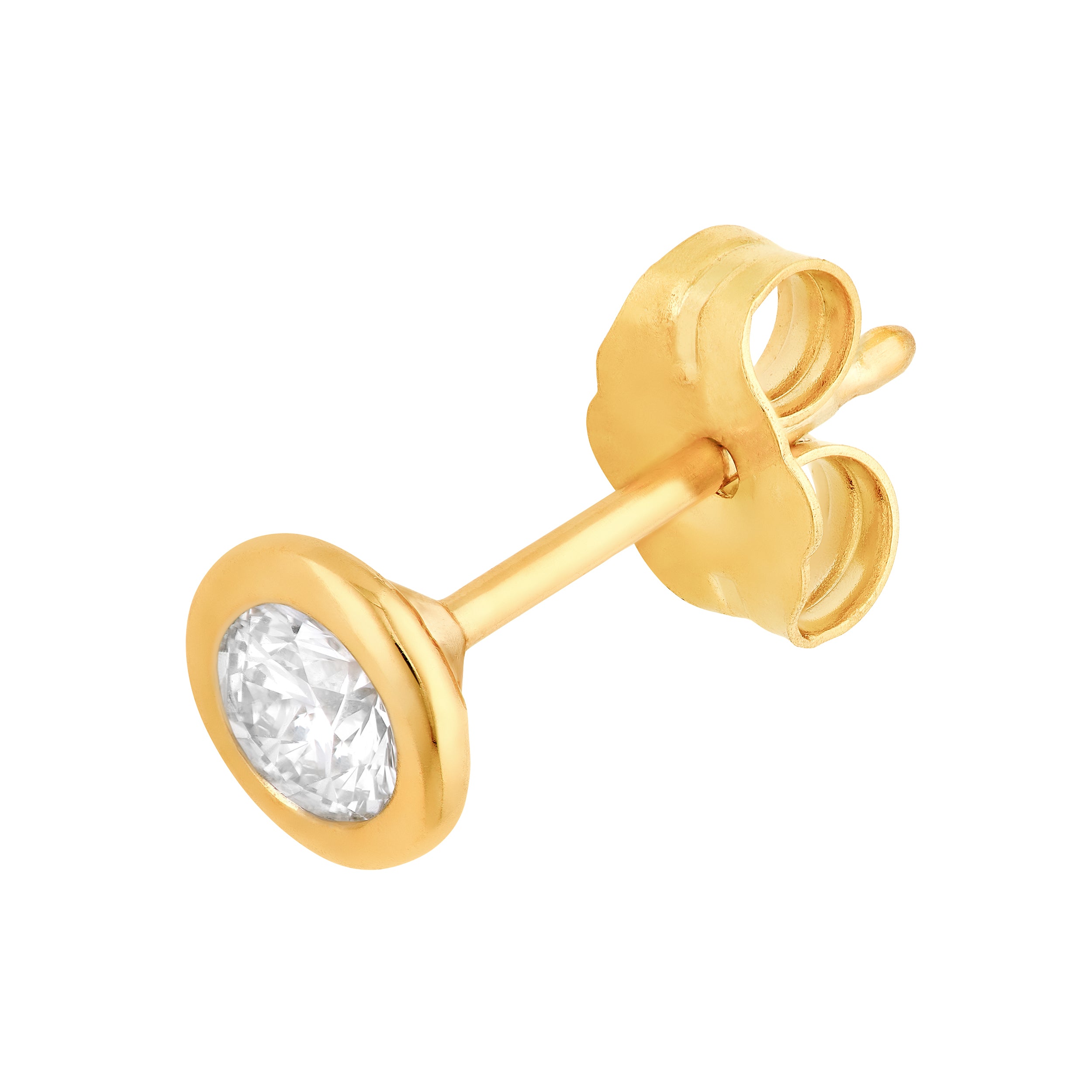 14K Gold 1/4tcw Round Diamond Martini Bezel Stud Earrings Birmingham Jewelry Earrings Birmingham Jewelry 