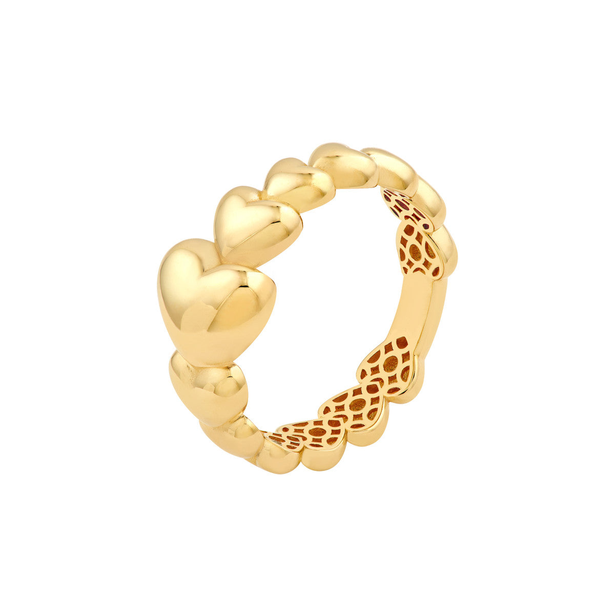 14K Yellow Gold Graduated Angled Heart Ring Birmingham Jewelry Ring Birmingham Jewelry 