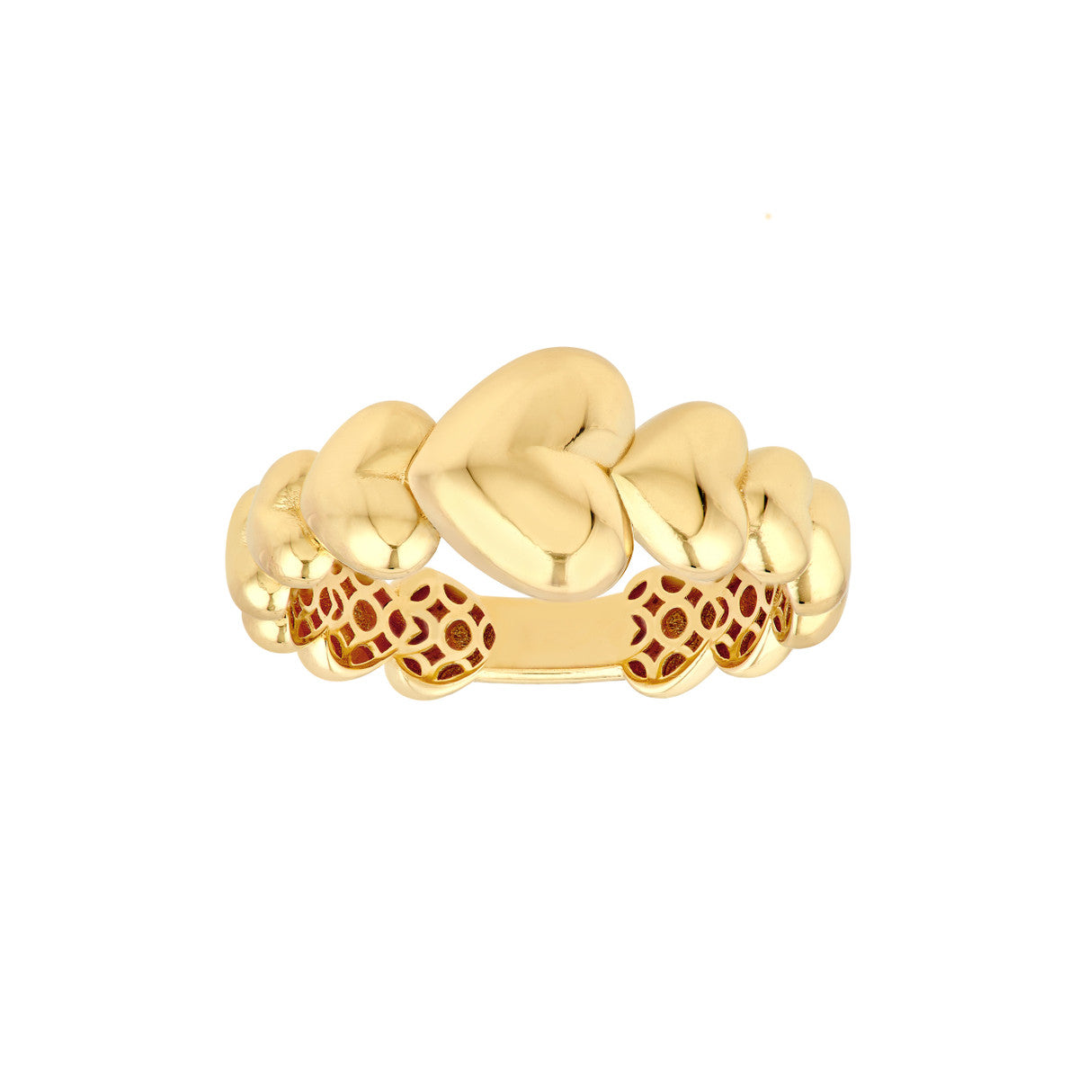 14K Yellow Gold Graduated Angled Heart Ring Birmingham Jewelry Ring Birmingham Jewelry 