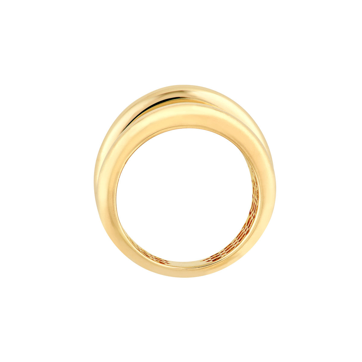 14K Yellow Gold 3 Row Cuff Ring