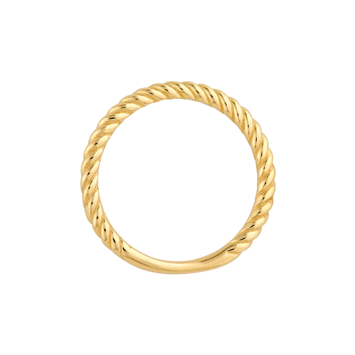 14K Yellow Gold Twisted Rope Stackable Band