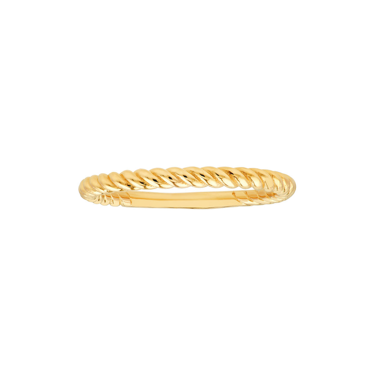 14K Yellow Gold Twisted Rope Stackable Band