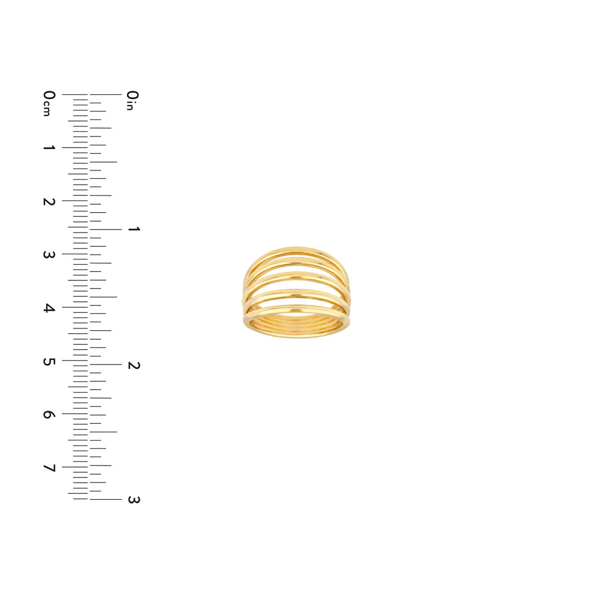 14K Yellow Gold 5 Row Cuff Ring Birmingham Jewelry Ring Birmingham Jewelry 