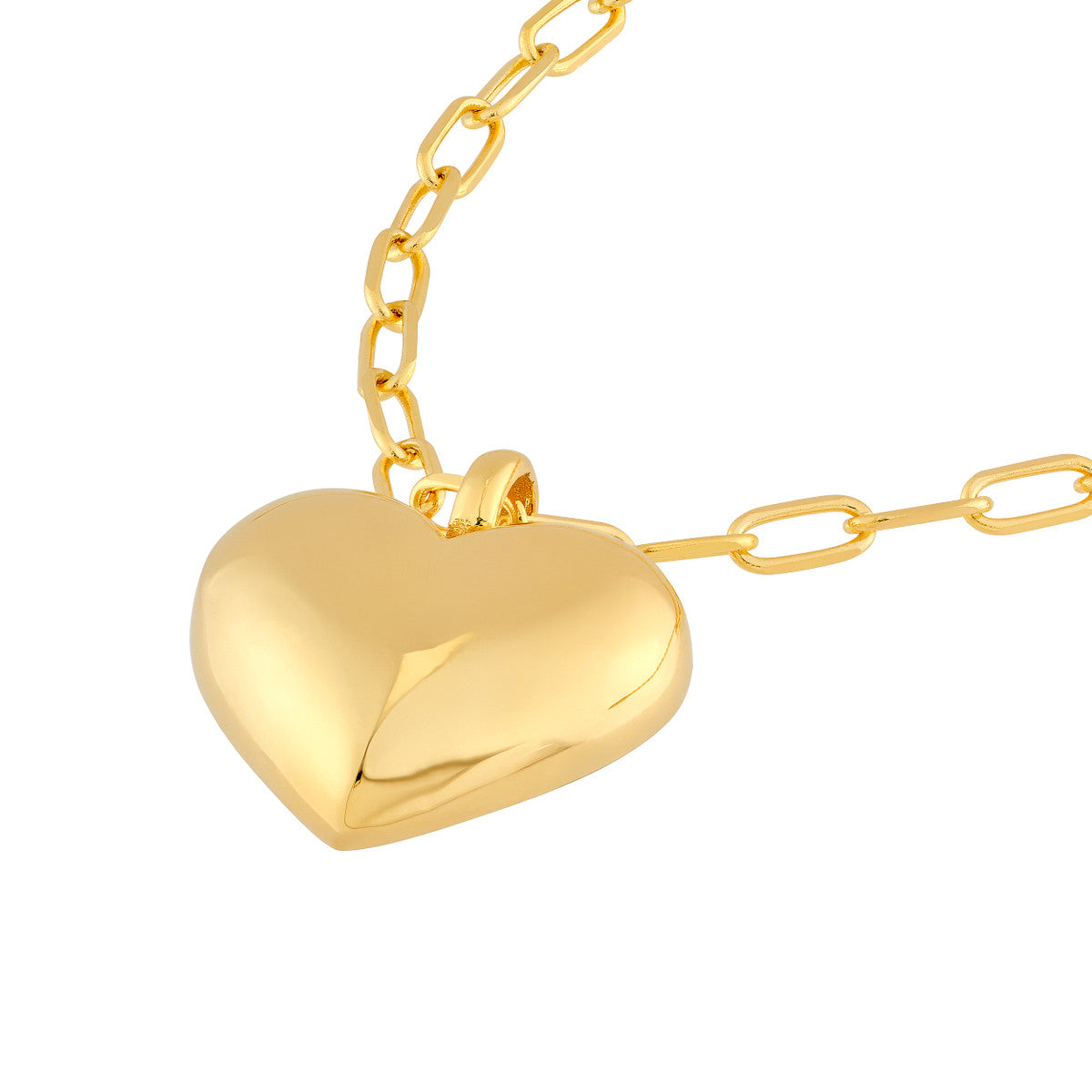 14K Yellow Gold Puffy Heart Charm