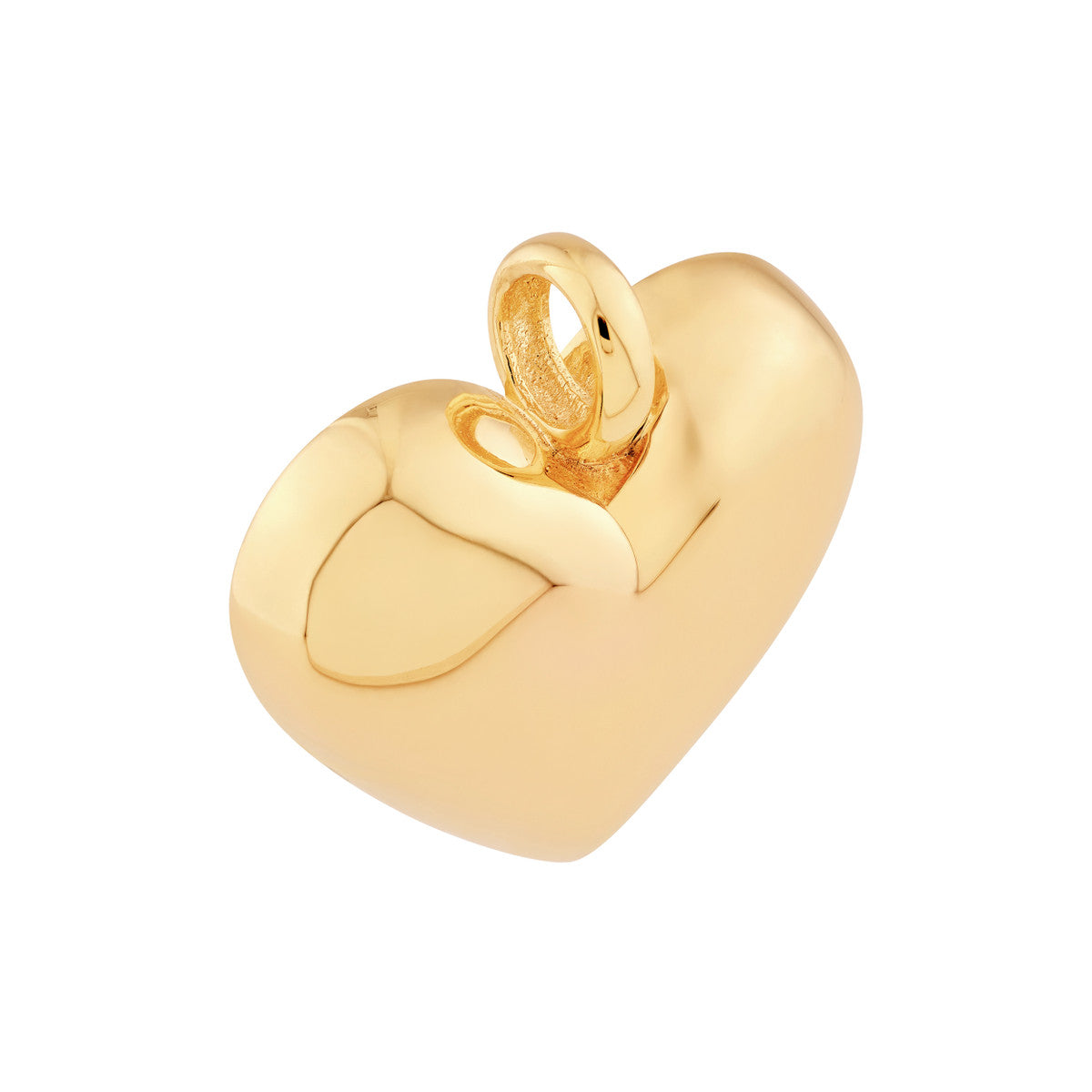 14K Yellow Gold Puffy Heart Charm