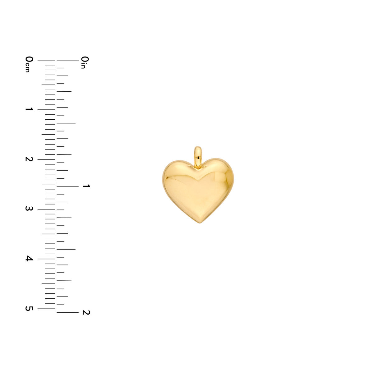 14K Yellow Gold Puffy Heart Charm