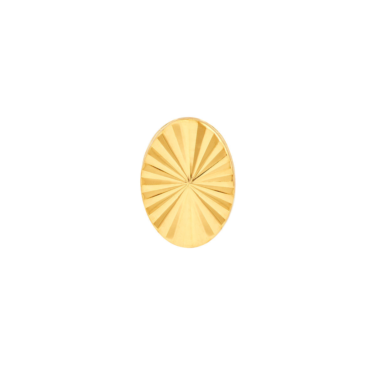 14K Yellow Gold Radiant Oval Stud Earrings