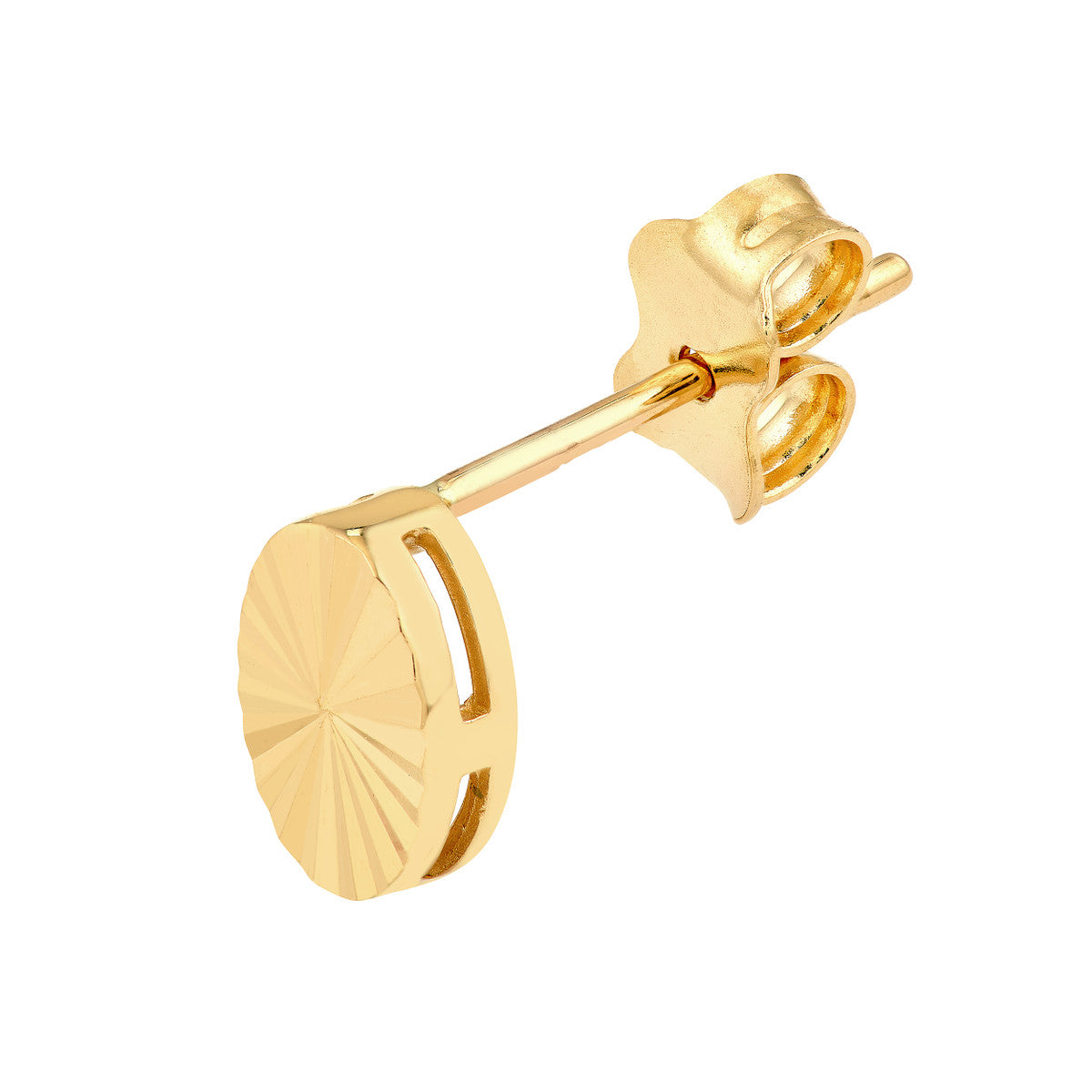 14K Yellow Gold Radiant Oval Stud Earrings