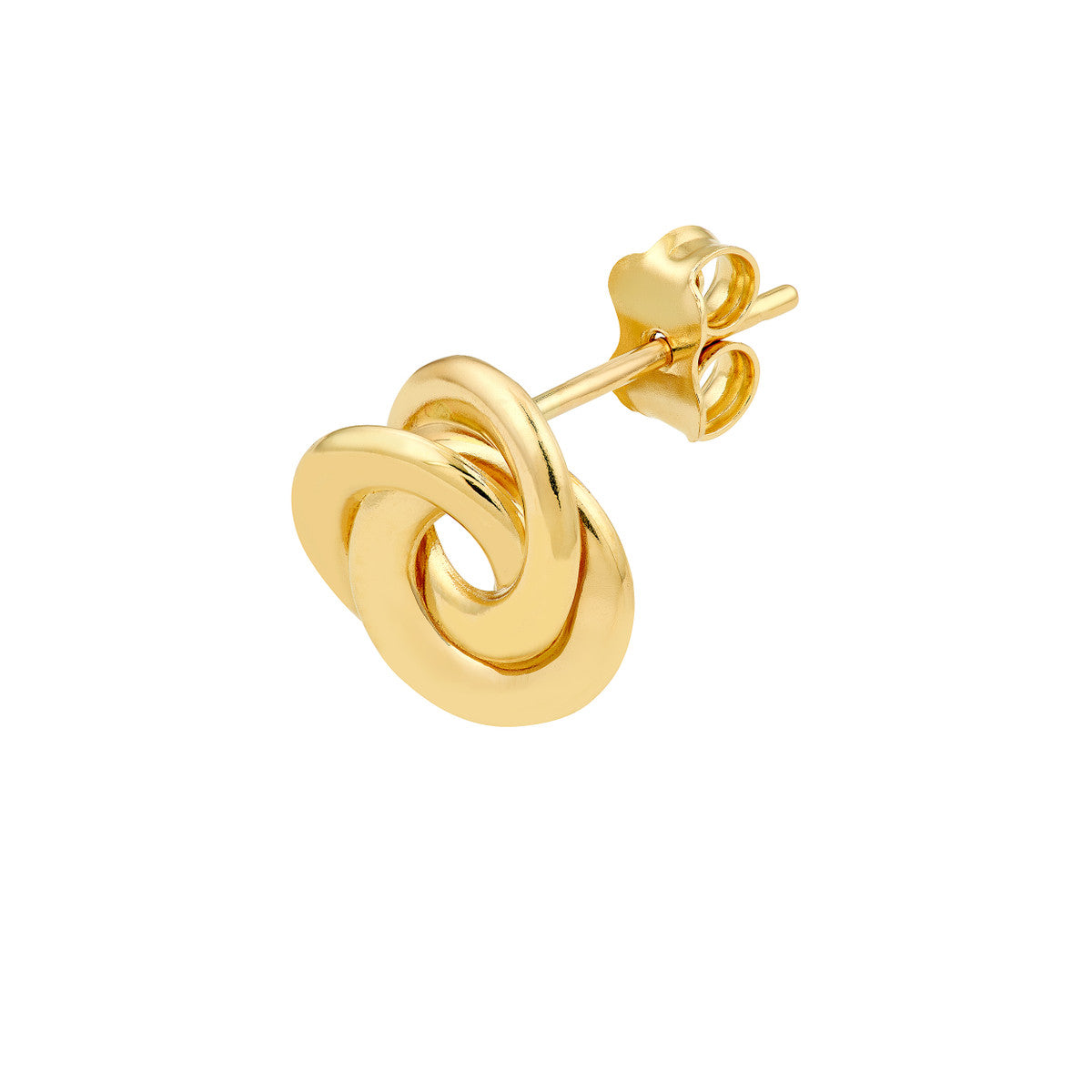 14K Yellow Gold Open Back Love Knot Stud Earrings