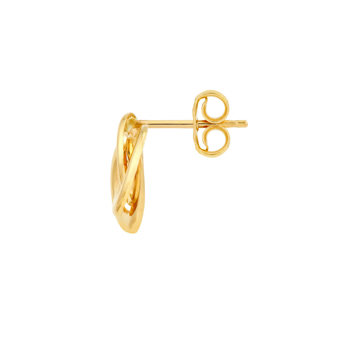 14K Yellow Gold Open Back Love Knot Stud Earrings